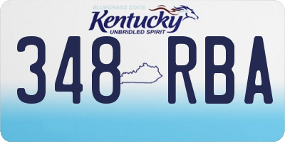KY license plate 348RBA
