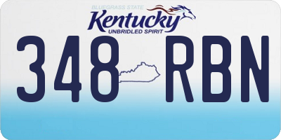 KY license plate 348RBN