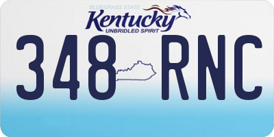 KY license plate 348RNC