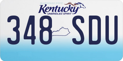 KY license plate 348SDU