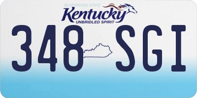 KY license plate 348SGI