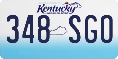 KY license plate 348SGO