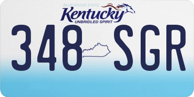 KY license plate 348SGR