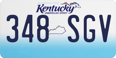 KY license plate 348SGV