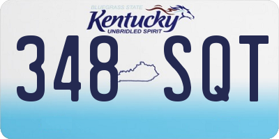 KY license plate 348SQT