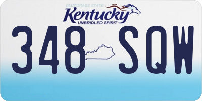KY license plate 348SQW