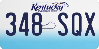 KY license plate 348SQX