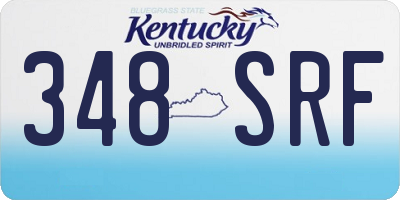 KY license plate 348SRF
