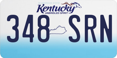 KY license plate 348SRN