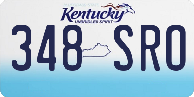 KY license plate 348SRO