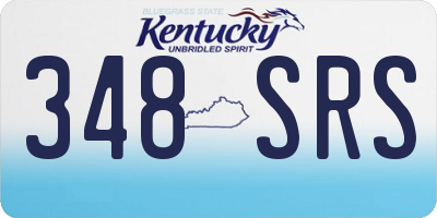 KY license plate 348SRS