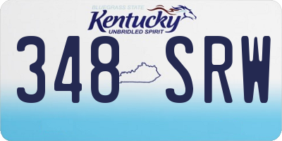 KY license plate 348SRW