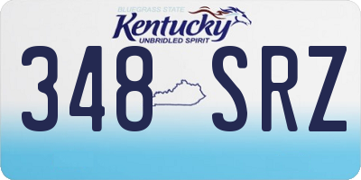 KY license plate 348SRZ