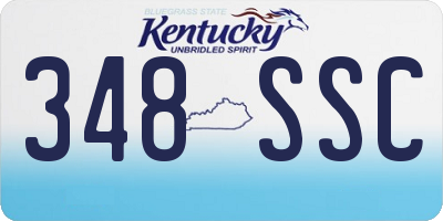 KY license plate 348SSC