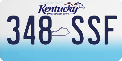 KY license plate 348SSF