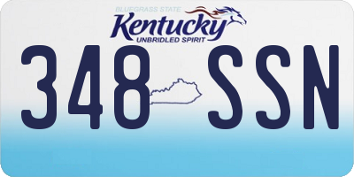 KY license plate 348SSN