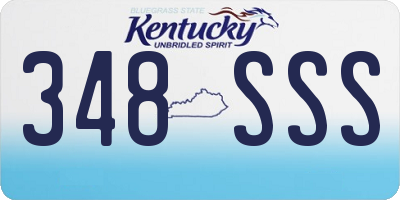 KY license plate 348SSS