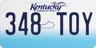 KY license plate 348TOY