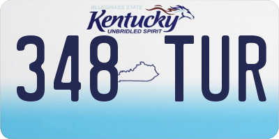 KY license plate 348TUR
