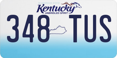 KY license plate 348TUS