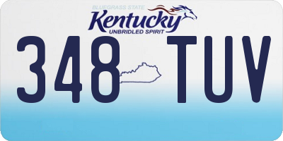 KY license plate 348TUV