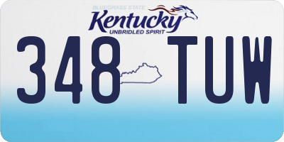 KY license plate 348TUW