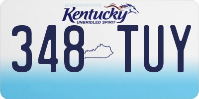 KY license plate 348TUY