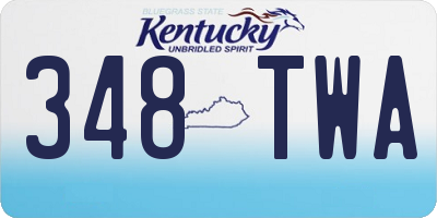 KY license plate 348TWA