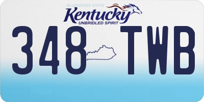 KY license plate 348TWB