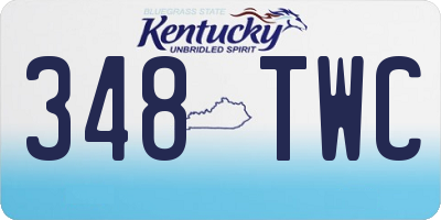KY license plate 348TWC