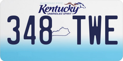 KY license plate 348TWE