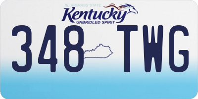 KY license plate 348TWG
