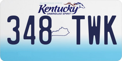 KY license plate 348TWK