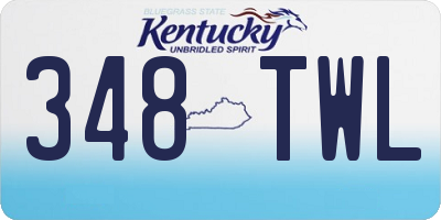 KY license plate 348TWL