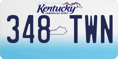 KY license plate 348TWN