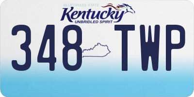KY license plate 348TWP