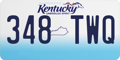 KY license plate 348TWQ