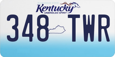 KY license plate 348TWR