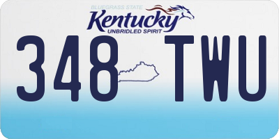 KY license plate 348TWU