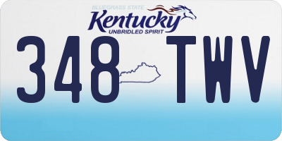 KY license plate 348TWV