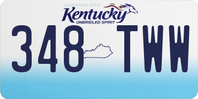 KY license plate 348TWW