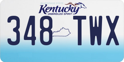 KY license plate 348TWX