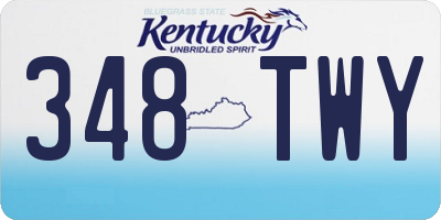 KY license plate 348TWY