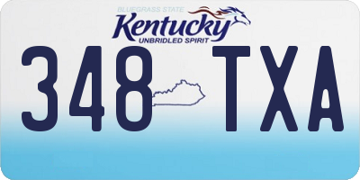 KY license plate 348TXA
