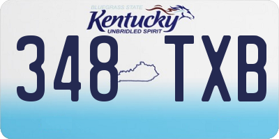 KY license plate 348TXB