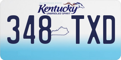 KY license plate 348TXD