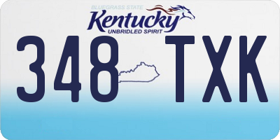 KY license plate 348TXK
