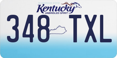 KY license plate 348TXL