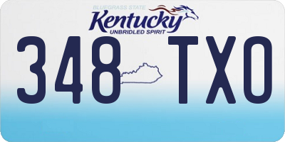 KY license plate 348TXO