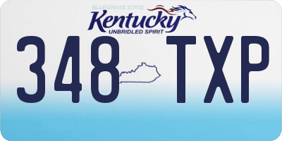 KY license plate 348TXP